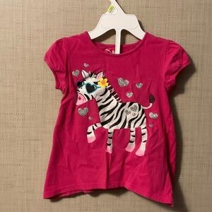Jumping Beans Pink Zebra Heart Tee
